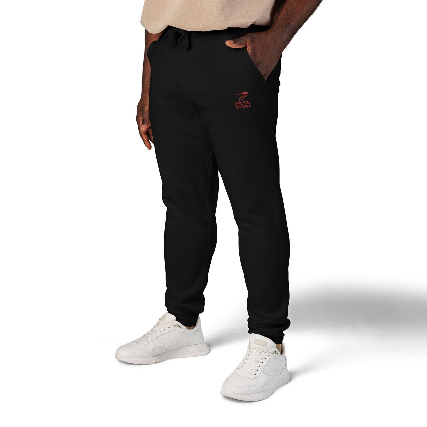 Embroidered '7' Logo Fleece Sweatpants — Cozy White Joggers