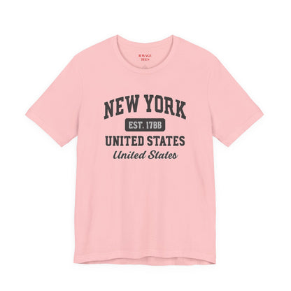 New York Vintage College T-Shirt – 'New York Est. 1788' Graphic Tee