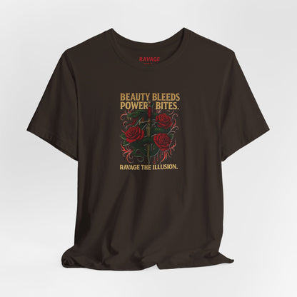 "Beauty Bleeds" Tee: Dark Aesthetic Unisex Graphic T-Shirt