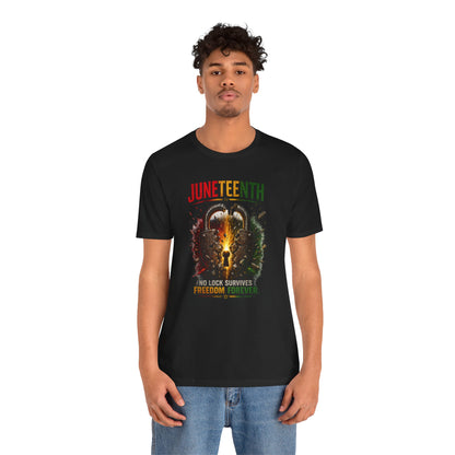 Juneteenth Tee — "No Lock Survives Freedom Forever"