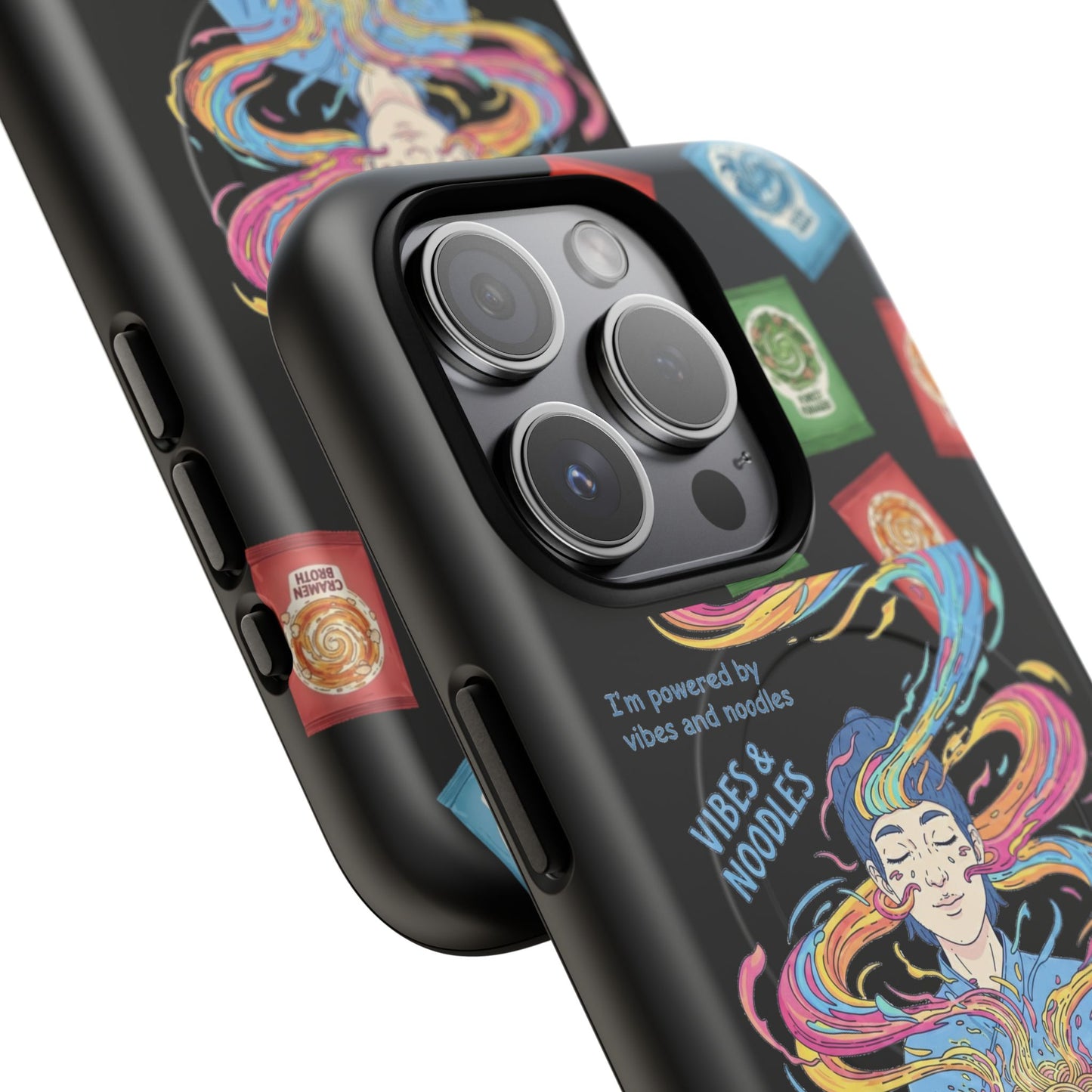 Noodle Lover Phone Case: Vibrant Cute Foodie Magnetic Anime Style