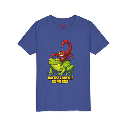 Youth Tee - "Backstabber's Express" Frog & Scorpion Graphic