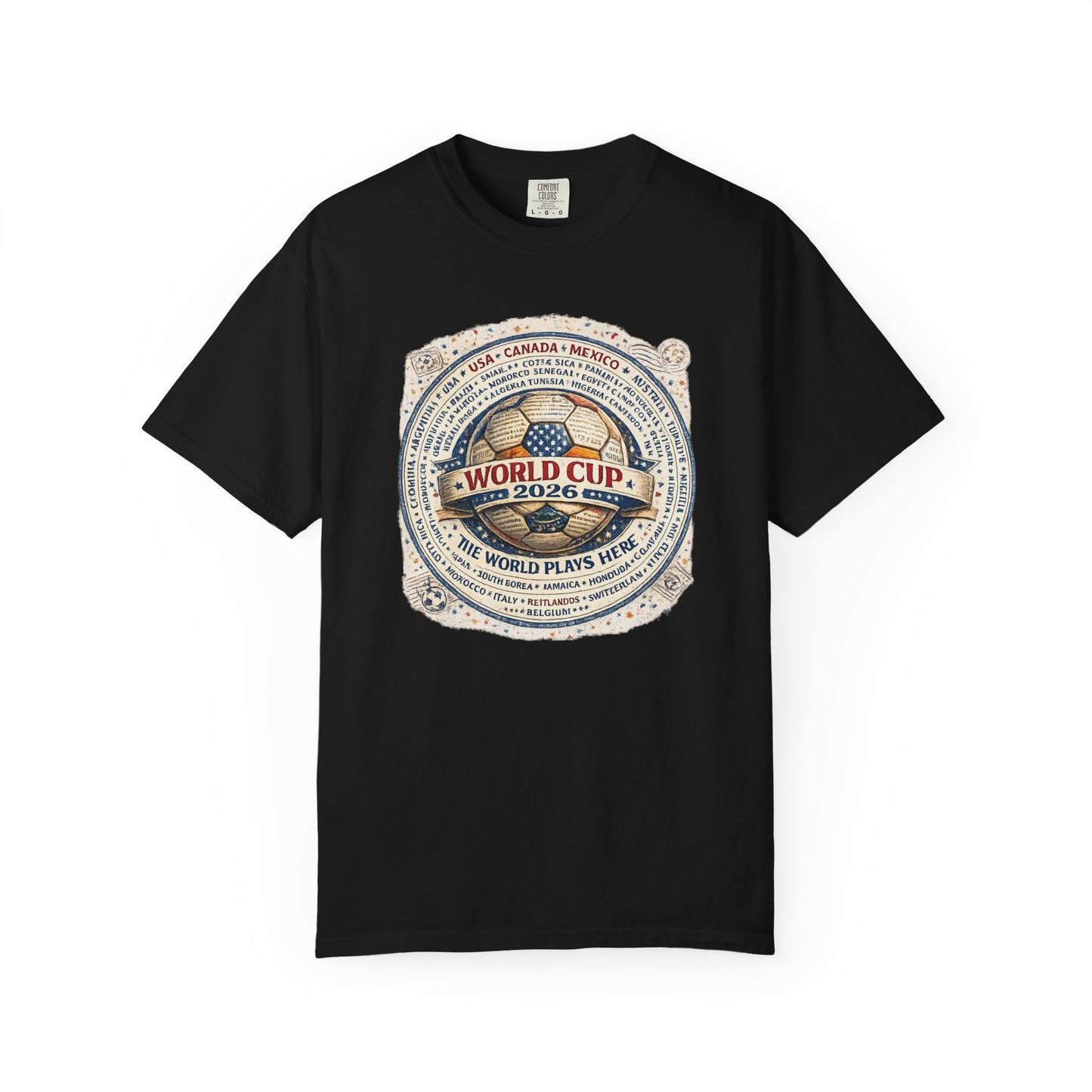 World Cup 2026 Vintage Soccer T-Shirt — USA Canada Mexico Tournament Tee