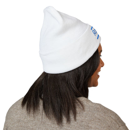 Ravage Embroidered Cuffed Beanie | Light Blue Logo Knit Hat