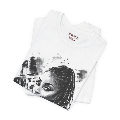 Personalize Black & White Ink Print T-Shirt