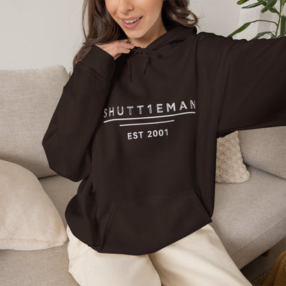 Shutt1eman Est. 2001 Hoodie — Minimal Vintage Logo Pullover