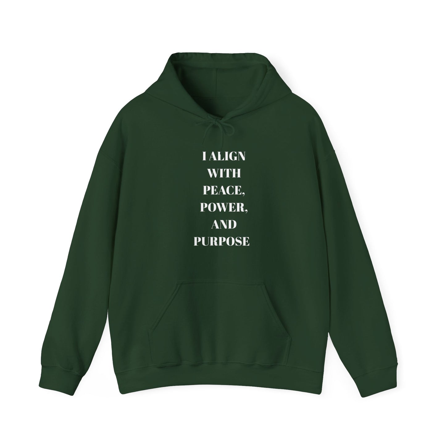 Align with Peace, Power, and Purpose Mindful Hooded Sweatshirt
