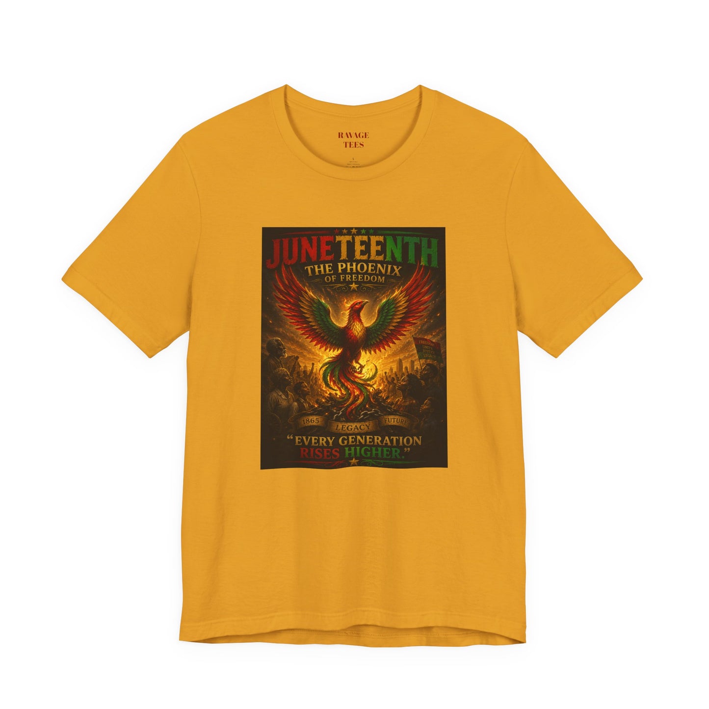 Juneteenth Phoenix Tee — "Every Generation rRises Higher"