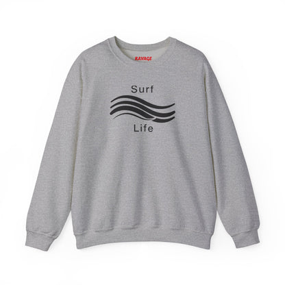 Surf Life Unisex Crewneck Sweatshirt | Beach Vibes, California Style, Perfect for Surfers