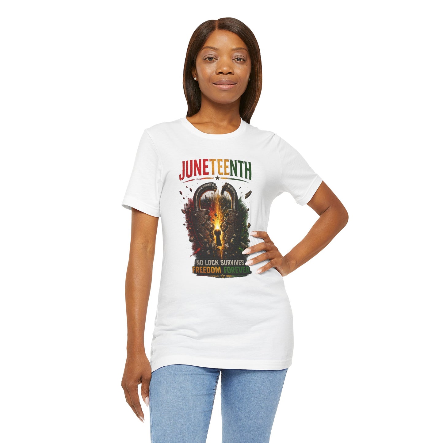 Juneteenth Tee — "No Lock Survives Freedom Forever"