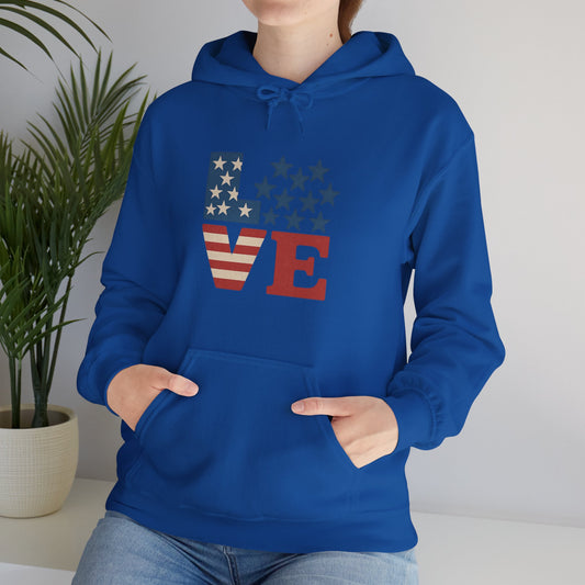 Unisex Hooded Sweatshirt with 'LOVE' Design - Cozy Gift for Friends, Valentine's Day, Casual Wear, Relaxation, Everyday Use