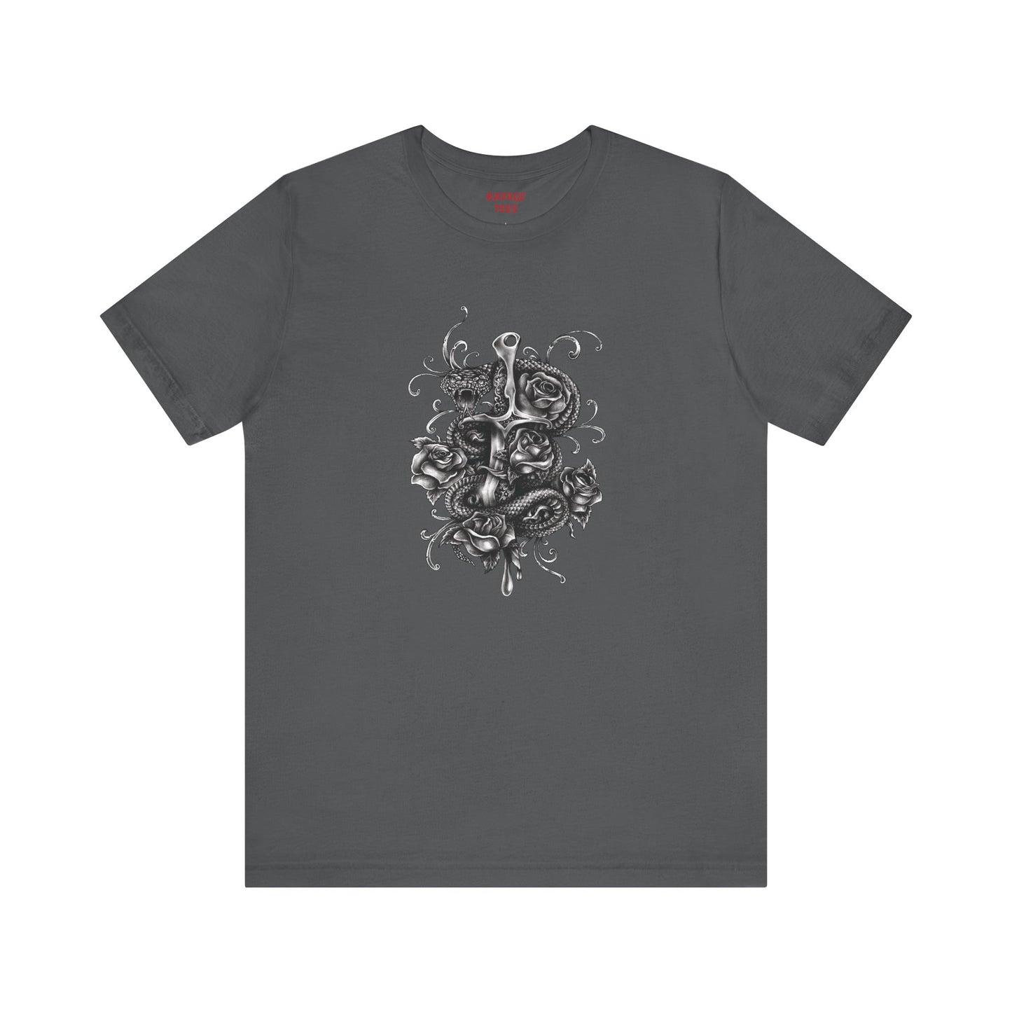 Snake & Dagger Tee: Edgy Unisex Tattoo-Style Graphic Shirt