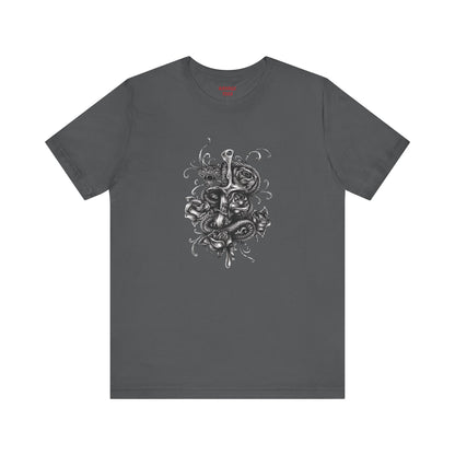Snake & Dagger Tee: Edgy Unisex Tattoo-Style Graphic Shirt