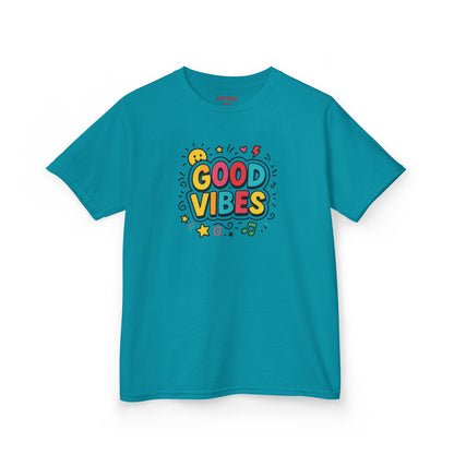 Kids Good Vibes T-Shirt – Fun Graphic Tee with Positive Message, Cool Summer Outfit, Birthday Gift for Children