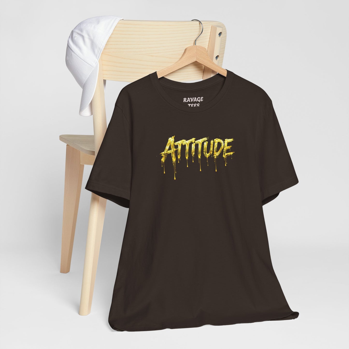 Attitude Drip Graphic Tee — Bold Yellow Streetwear T-Shirt