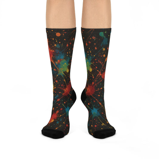 Art Of Impact Vibrant Splash Art Cushioned Crew Socks