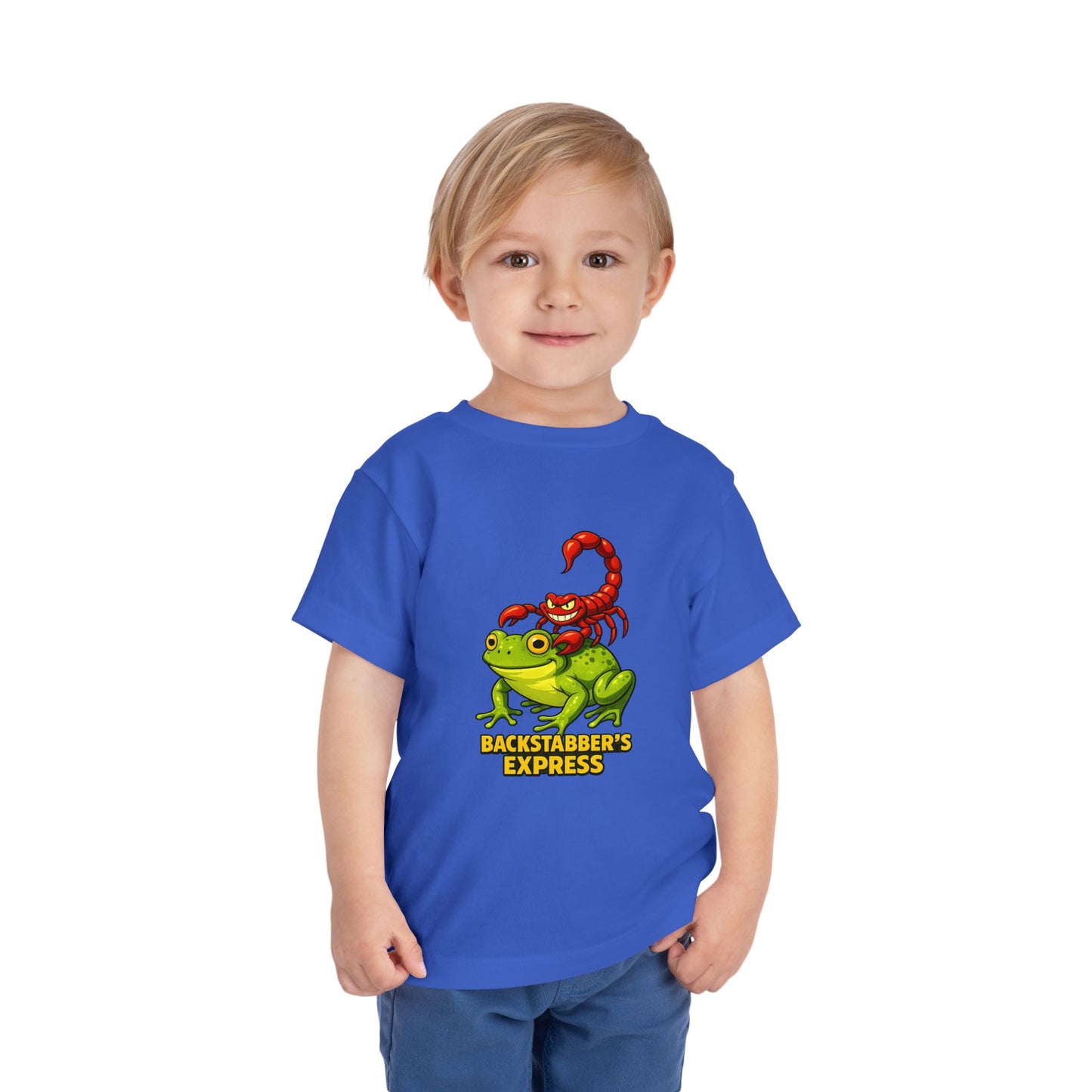 Toddler Tee — 'Backstabber's Express' Scorpion & Frog Funny Kids Shirt
