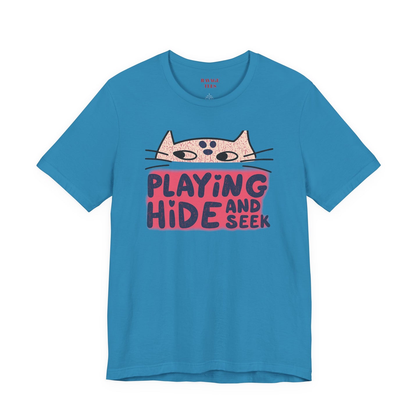 Playing Hide and Seek Cat T-Shirt — Cute Graphic Tee for Cat Lovers
