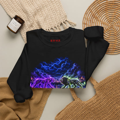 Neon Nebula Predator Clash Graphic Sweatshirt