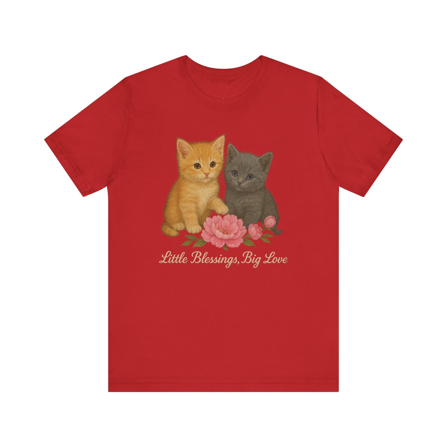 Cute Cat Graphic Tee, Casual Unisex Shirt