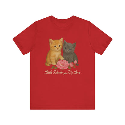 Cute Cat Graphic Tee, Casual Unisex Shirt