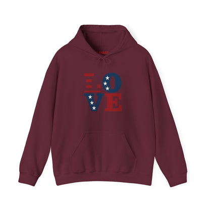 Unisex Hooded Sweatshirt with 'LOVE' Design - Cozy Gift for Friends, Valentine's Day, Casual Wear, Relaxation, Everyday Use