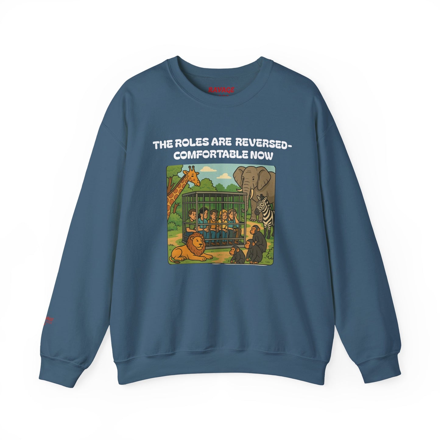 Reversal of Roles-Fun Animal Crewneck Sweatshirt, Unisex Sweatshirt