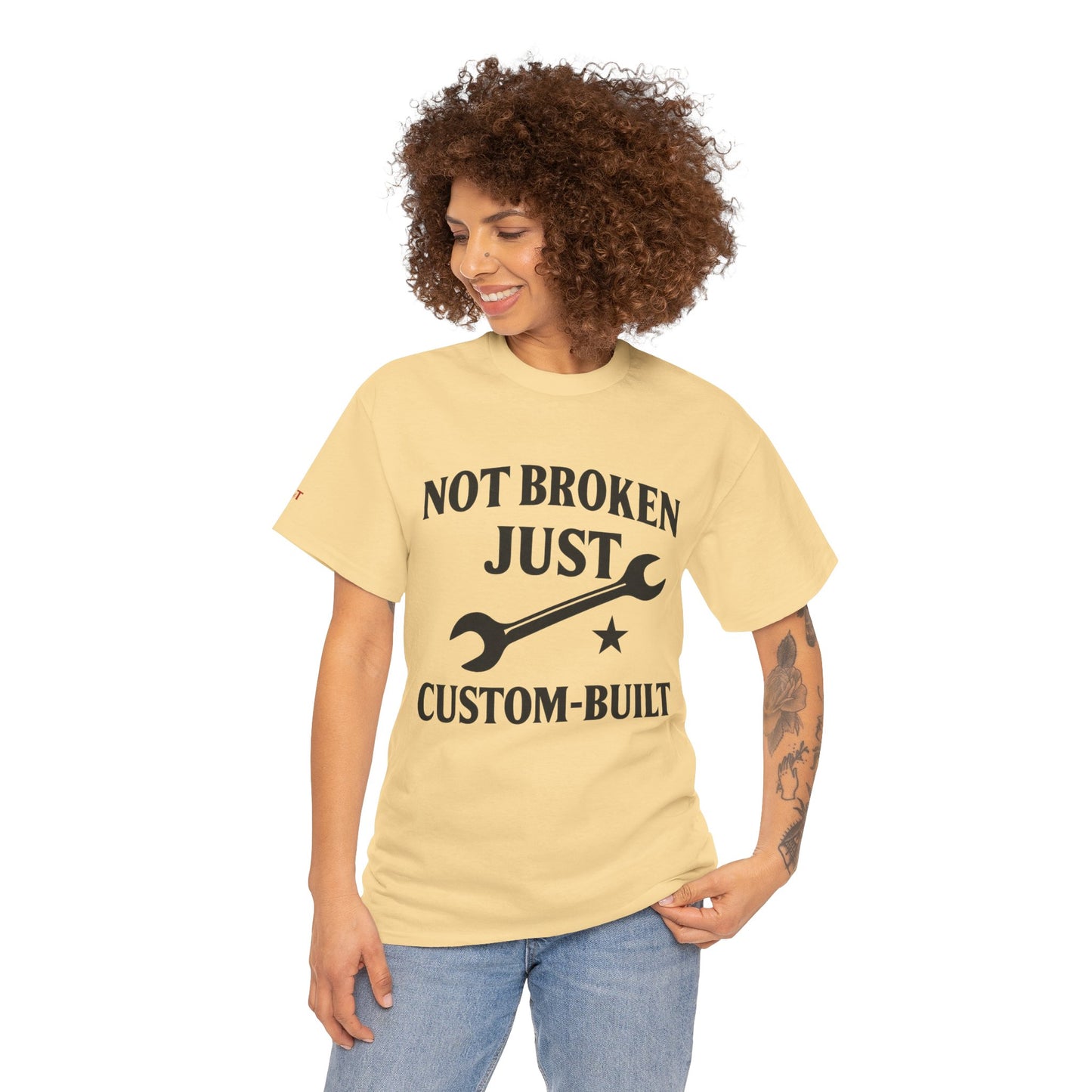 Not Broken Just Custom-Built Unisex Tee – Funny Mechanic T-Shirt, DIY Enthusiast Gift, Casual Workwear Shirt
