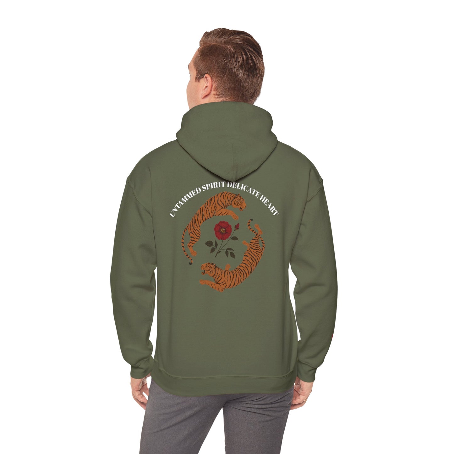 Black Tiger & Rose Graphic Hoodie