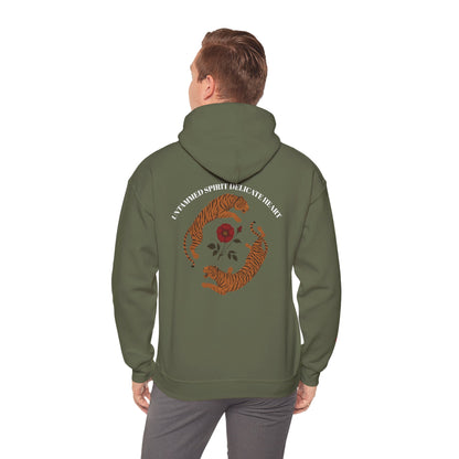 Black Tiger & Rose Graphic Hoodie