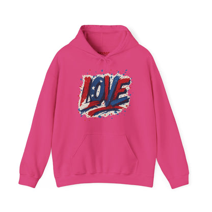 Unisex Hooded Sweatshirt with 'LOVE' Design - Cozy Gift for Friends, Valentine's Day, Casual Wear, Relaxation, Everyday Use
