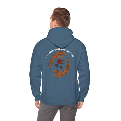 Black Tiger & Rose Graphic Hoodie