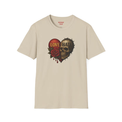 Love & Hate Skull Graphic Tee