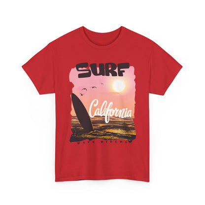 Surf California Suns Unisex Heavy Cotton Teet T-Shirt | Wave Riders Graphic Tee | Ravage Tees Beach & Surf Collection