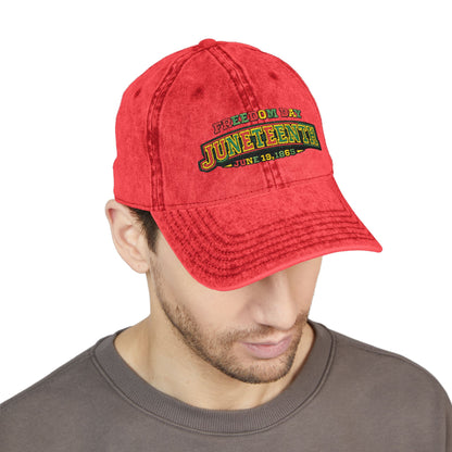 Juneteenth Embroidered Vintage Cap