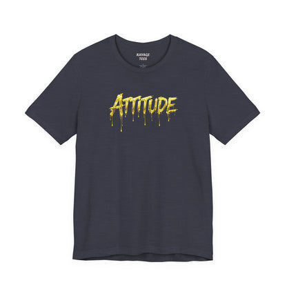 Attitude Drip Graphic Tee — Bold Yellow Streetwear T-Shirt