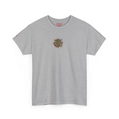 Dynamic Chaos Graphic Tee - Unisex Heavy Cotton T-Shirt, Casual Style