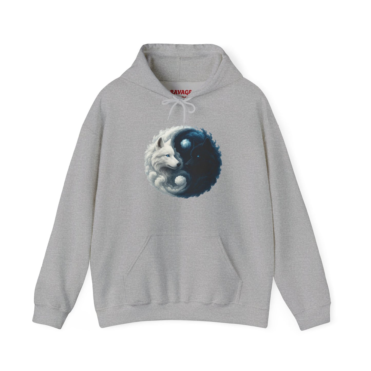 Yin Yang Wolf Sweatshirt: Spiritual Harmony Wildlife Pullover