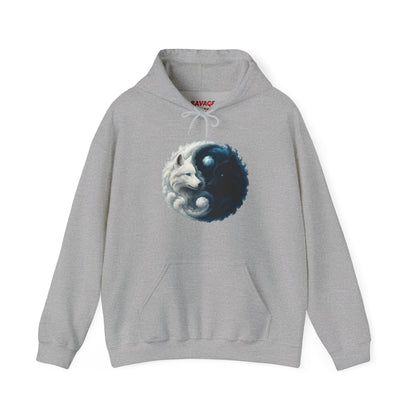 Yin Yang Wolf Sweatshirt: Spiritual Harmony Wildlife Pullover