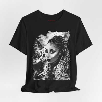 Personalize Black & White Ink Print T-Shirt
