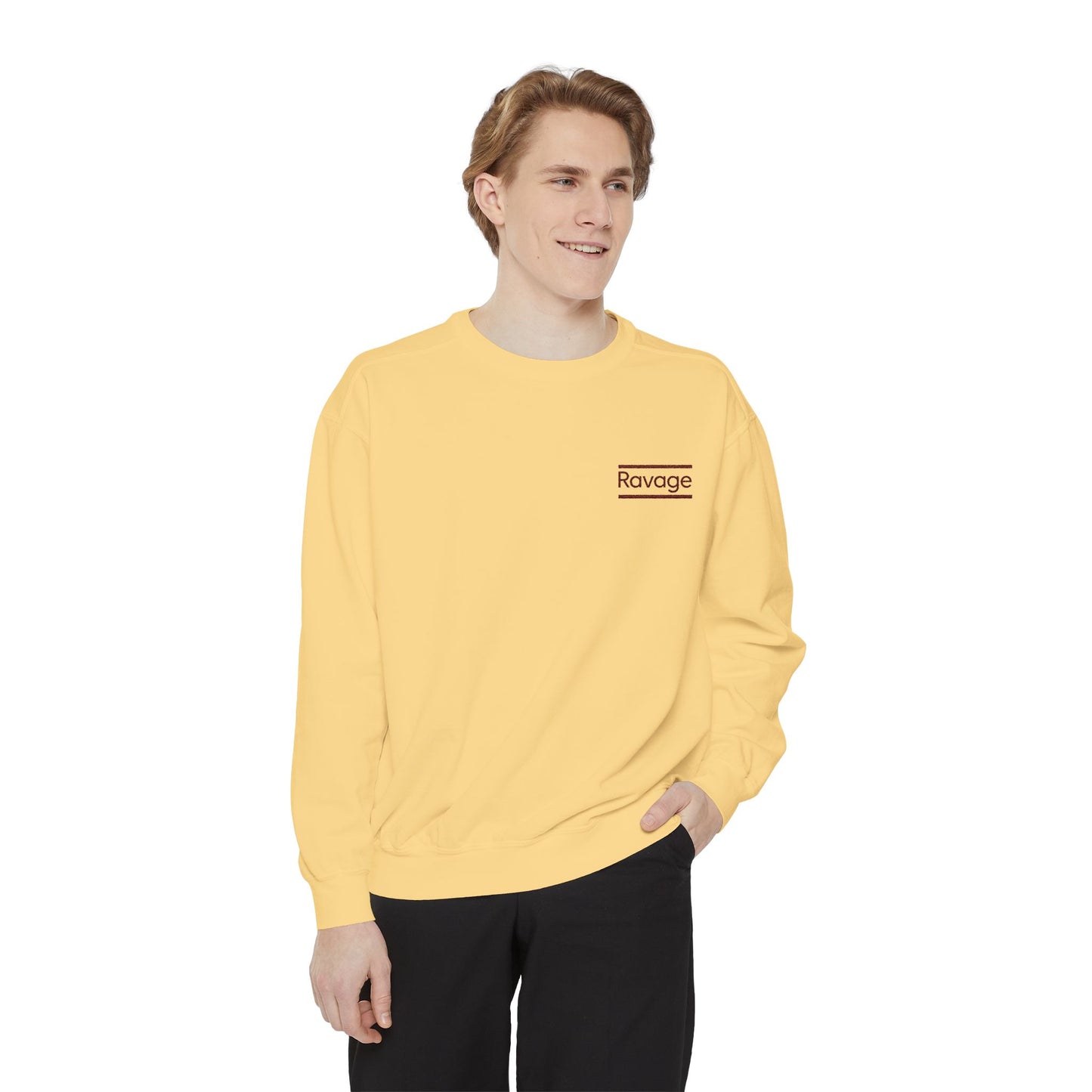 RAVAGE Minimal Logo Sweatshirt — Casual Branded Crewneck