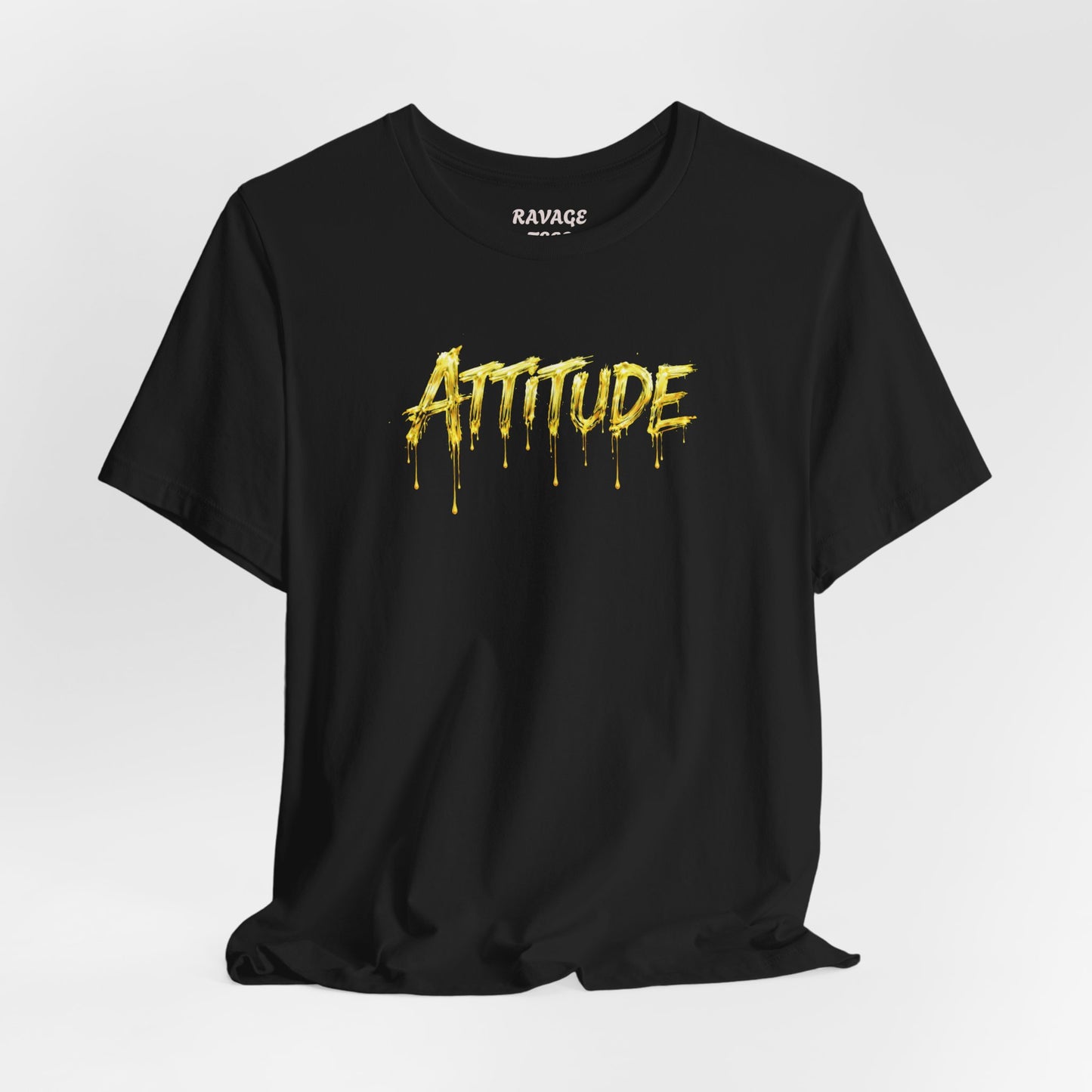 Attitude Drip Graphic Tee — Bold Yellow Streetwear T-Shirt