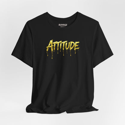 Attitude Drip Graphic Tee — Bold Yellow Streetwear T-Shirt