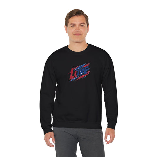 Patriotic Love Sweatshirt | Unisex Crewneck, Cozy Top for Celebrations, Gifts, Independence Day, Casual Style, Everyday Comfort