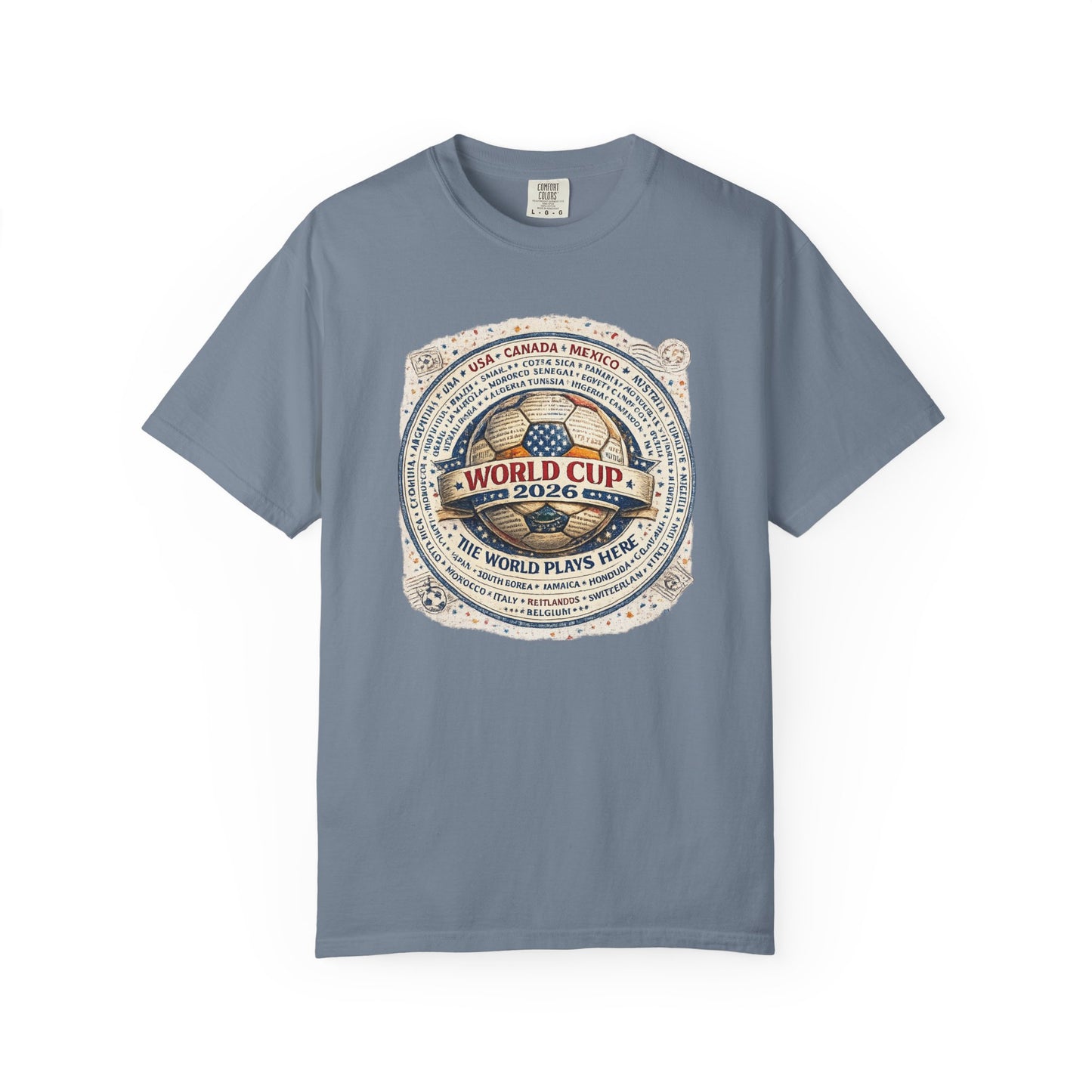 World Cup 2026 Vintage Soccer T-Shirt — USA Canada Mexico Tournament Tee