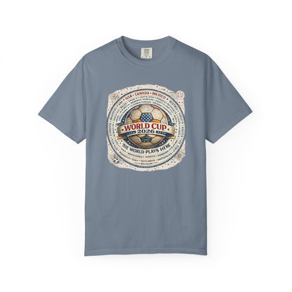 World Cup 2026 Vintage Soccer T-Shirt — USA Canada Mexico Tournament Tee