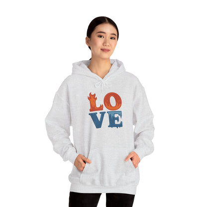 Unisex Hooded Sweatshirt with 'LOVE' Design - Cozy Gift for Friends, Valentine's Day, Casual Wear, Relaxation, Everyday Use