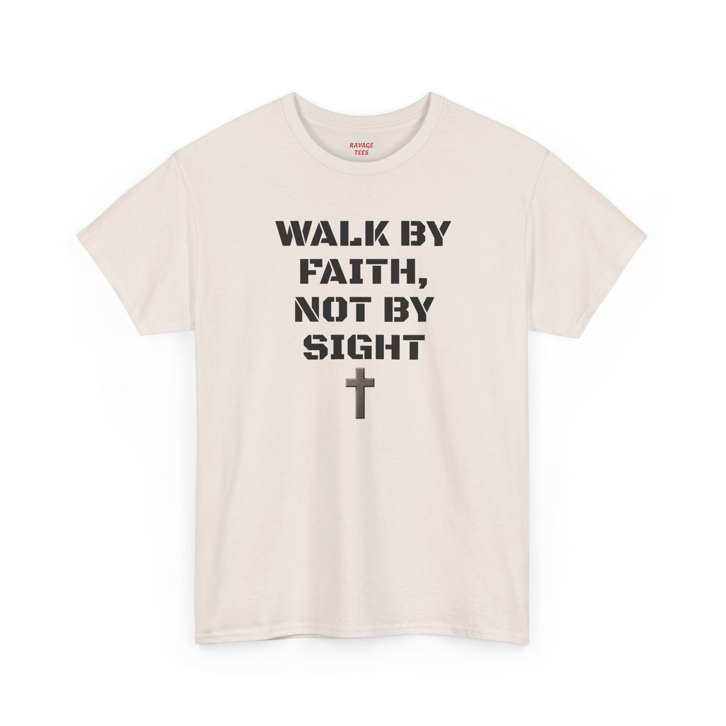 "Walk By Faith" Tee: Christian Bible Verse Unisex Heavy Cotton Shirt