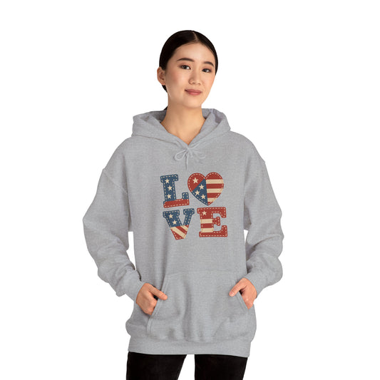 Unisex Hooded Sweatshirt with 'LOVE' Design - Cozy Gift for Friends, Valentine's Day, Casual Wear, Relaxation, Everyday Use