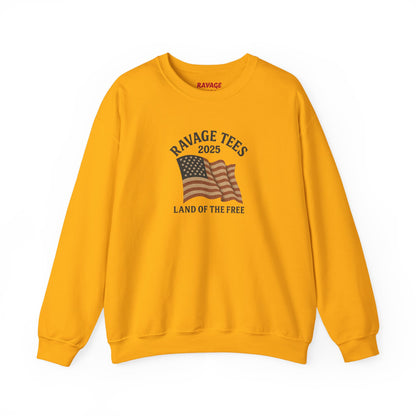 Patriotic Crewneck: "Land of the Free" Unisex Sweatshirt Gift